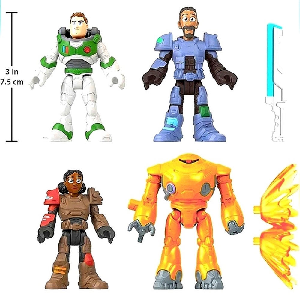 Disney Buzz Lightyear ZAP Patrol Team Poseable Action Figure Pixar Toy Story Set